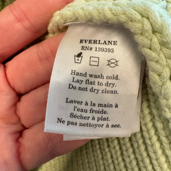 Everlane Sea Foam Green Chunky Knit Large Button-Up Cardigan Texture Cotton Sz S - Picture 11 of 12